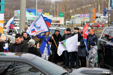 Автопробег в поддержку президента РФ Владимира Путина и спецоперации по просьбе ДНР и ЛНР