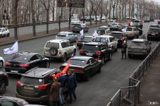 Автопробег в поддержку президента РФ Владимира Путина и спецоперации по просьбе ДНР и ЛНР